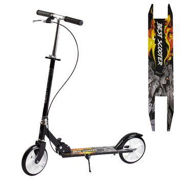 Самокат двухколесный Best Scooter с ручным тормозом Черный 22628 фото