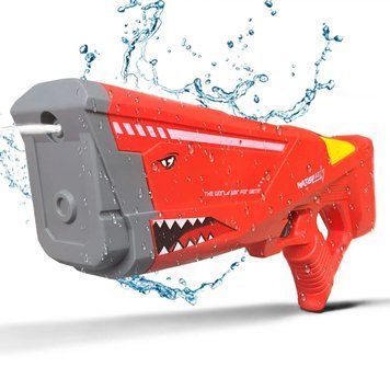 Электрический водный автомат на аккумуляторе Water Gun Акула Красный 40955 фото