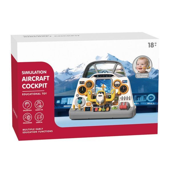 Інтерактивна іграшка Кермо музичне Автотренажер із мікрофоном Aircraft Cockpit 44201 фото