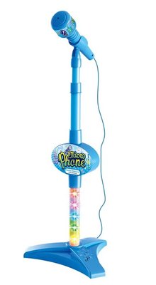 Караоке-мікрофон для дітей на стійці з підсвіткою Блакитний 32002 фото