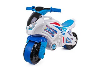 Толокар Мотоцикл Технок Поліція Білий з синій 22976 фото