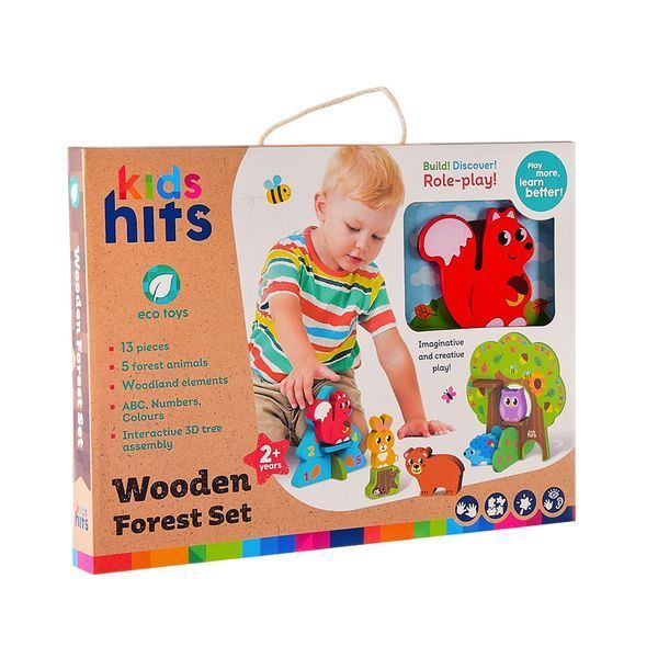 Деревянный игровой набор для малышей Волшебный лес Kids hits 13 деталей 35457 фото