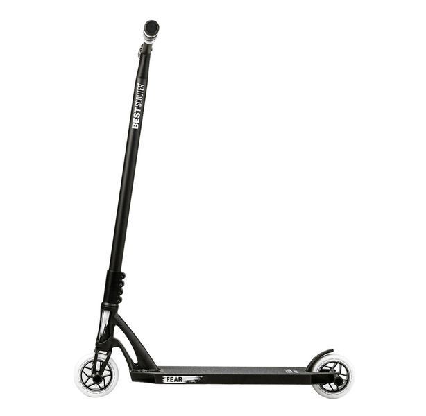 Самокат трюковый двухколесный с алюминиевыми пегами Best Scooter FEAR Черный с белым 26061 фото