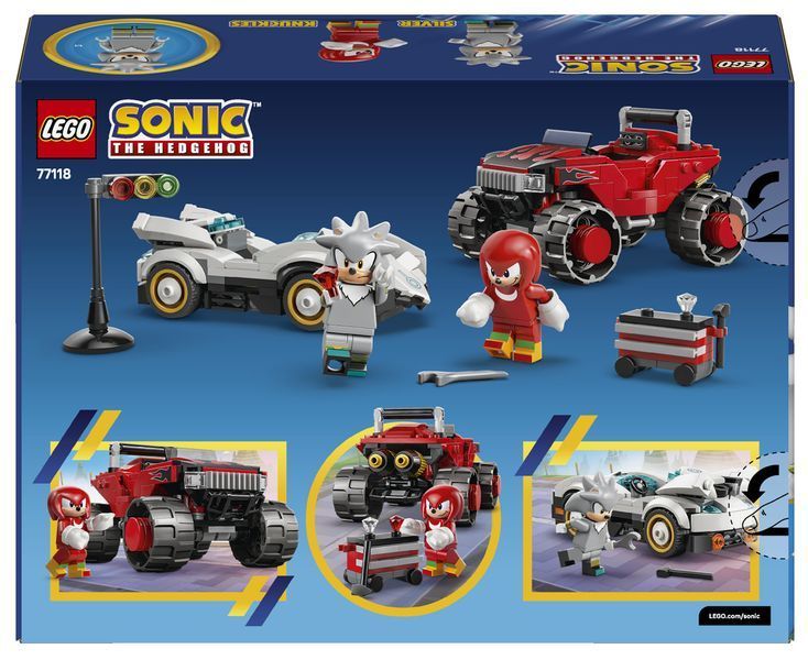 Конструктор Лего Соник Автомобиль Сильвера vs. монстр трак Наклза Lego Sonic the Hedgehog 378 деталей (77118) 43557 фото