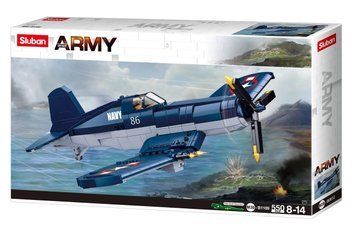 Конструктор военный самолет истребитель Chance Vought F4U Corsair Sluban Army 550 деталей 43257 фото