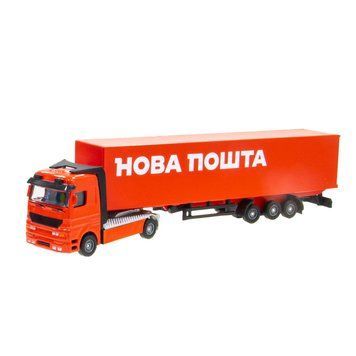 Металлическая машинка Технопарк &ndash; Фура Новая Почта (красная) 29811 фото
