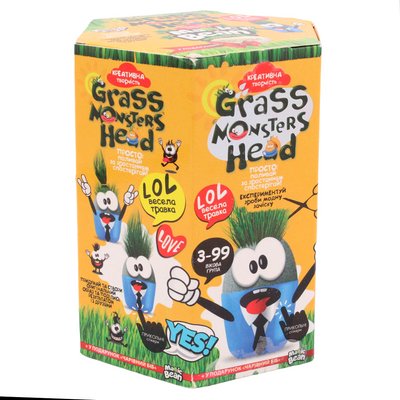 Набір для творчості вирощування "Gras monsters head" Danko Toys Оранжевий 23551 фото