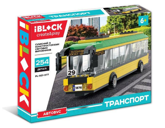 Конструктор Автобус IBLOCK транспорт 254 детали (PL-921-377) 28584 фото