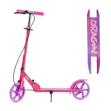 Двоколісний дитячий самокат для дівчинки з ручним гальмом Best Scooter Dragon Бузковий 26937 фото