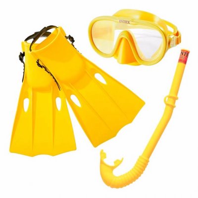 Набір для плавання з ластами 3 в 1 Intex "Мастер Клас" від 8 років Жовтий 10487 фото