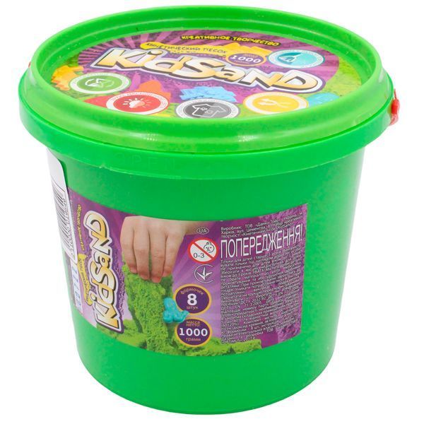 Кинетический песок KidSand 1000г Danko Toys Зеленый 23552 фото