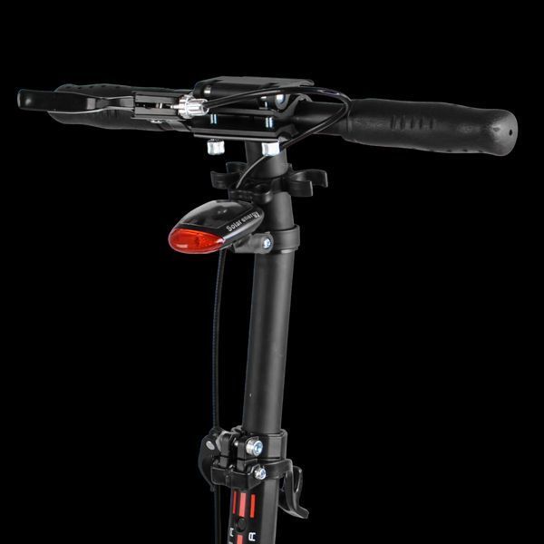Складной самокат двухколесный с ручным тормозом и амортизатором Best Scooter Черный 26100 фото