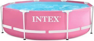 Каркасний басейн Інтекс Intex Metal Frame Pool 244 х 76 см, об'єм 2843 л від 6 років Круглий Рожевий 43059 фото