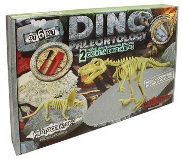 Набор для проведения раскопок Dino Paleontology Danko Toys Протоцератопс и Тираннозавр 30342 фото