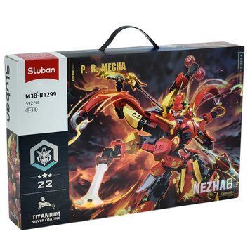 Конструктор Робот P.R. Mecha Sluban Самурай с оружием Nezha 592 детали 43259 фото