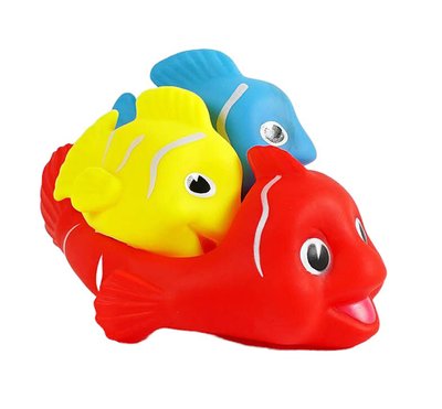 Іграшки для ванної з пискавкою Рибки 3 штук 33052 фото