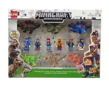 Набір фігурок Minecraft Майнкрафт із динозаврами 12 шт. 40540 фото