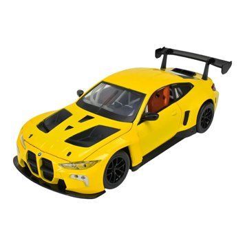 Металева машинка BMW M4 GT3 з підсвічуванням і звуковими ефектами Автопром Sport Жовтий 41986 фото