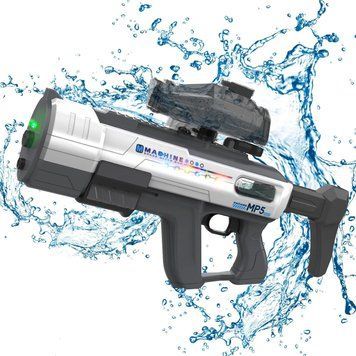 Игрушечный водный автомат на аккумуляторе 2 режима работы с подсветкой MP5 Water gun Серо-белый 40890 фото