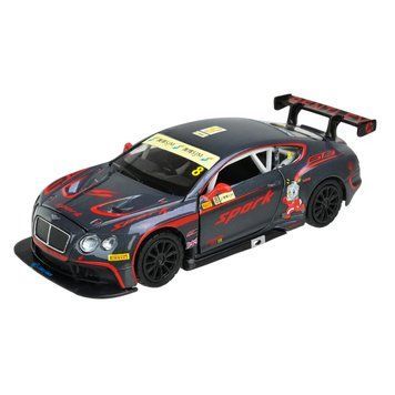 Металева машинка Bentley Continental GT3 зі світлозвучними ефектами Інерційна Автопром Чорний 42020 фото