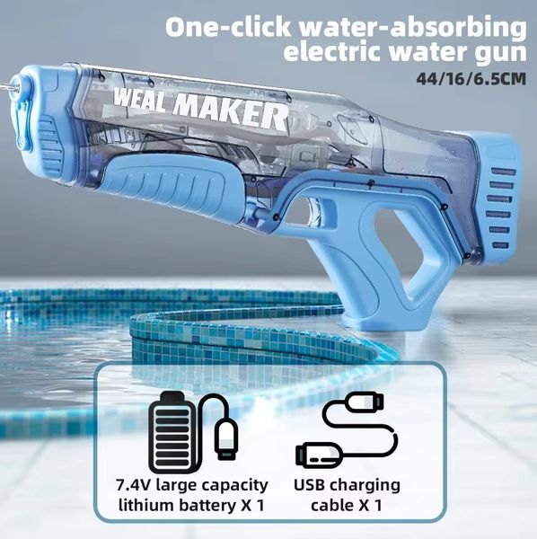 Электрический водный автомат на аккумуляторе Индукционное водопоглощение Water Gun Синий 35573 фото