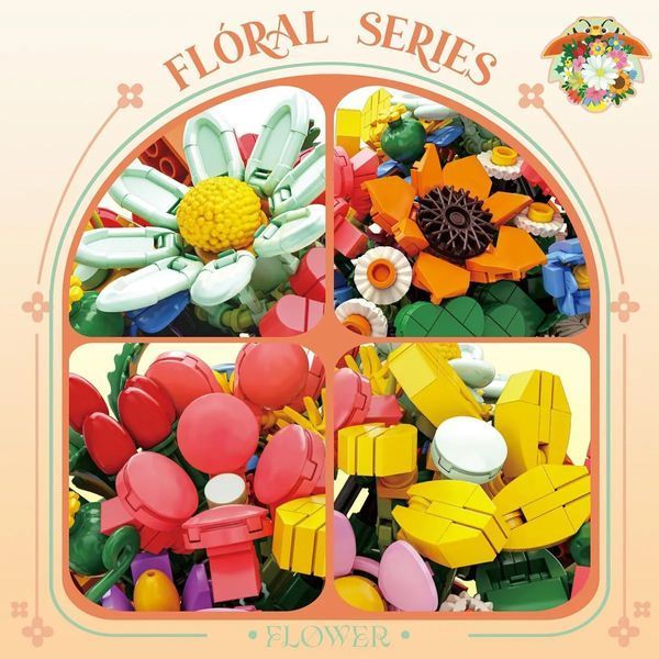 Детский конструктор насекомые Стрекоза Floral Series 944 детали 36888 фото