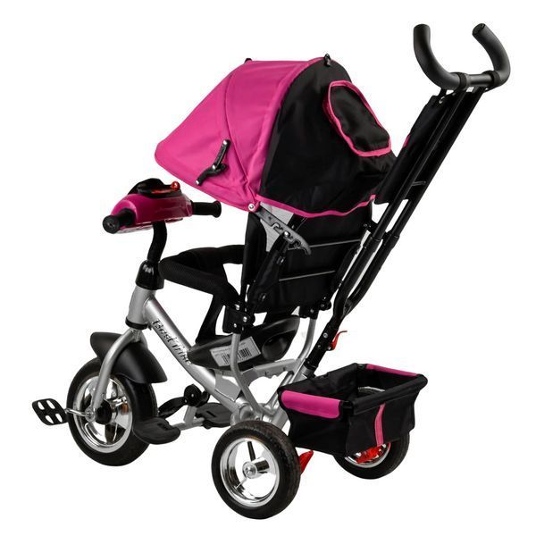 Трехколесный велосипед с родительской ручкой от 18 месяцев Best Trike Светло-Розовый с черным 22285 фото