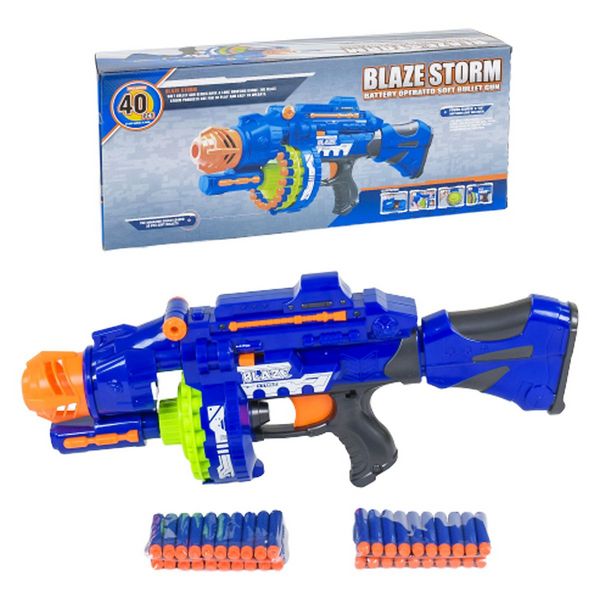 Автомат бластер "Blaze Storm" з м'якими кулями 40шт. на батарейках Nerf Нерф 3-2130 фото