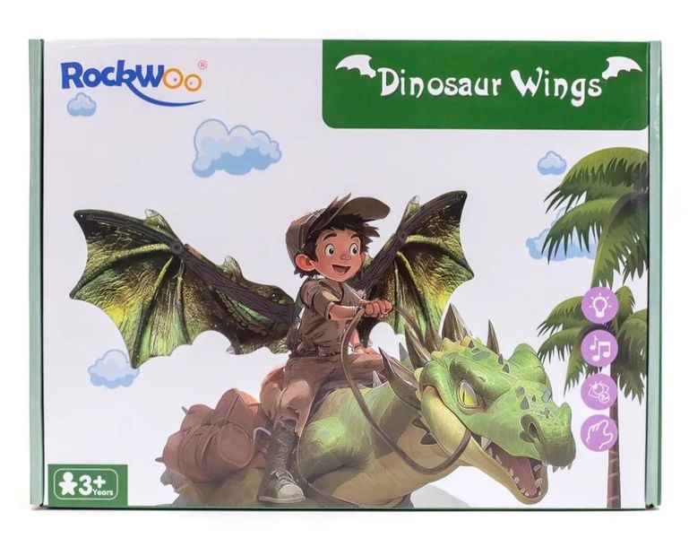 Дитячі крила Дракона з підсвічуванням на батарейках Dinosaur Wing Зелений 35923 фото