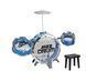 Детская Барабанная установка со стульчиком Jazz Drum Set Синий 32526 фото 1