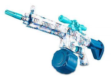Электрический водяной автомат на аккумуляторе M 416 Water Gun Graffiti Белый 35224 фото