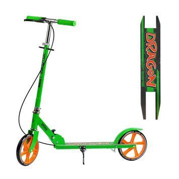 Двоколісний дитячий самокат для хлопчика з ручним гальмом Best Scooter Dragon Зелений 26940 фото