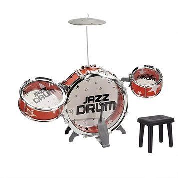 Дитяча барабанна установка зі стільчиком Jazz Drum Set Червоний 32527 фото