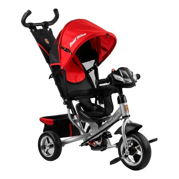 Трехколесный велосипед с родительской ручкой от 18 месяцев Best Trike Красный с черным 22286 фото