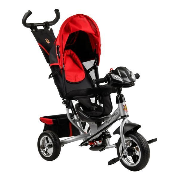 Трехколесный велосипед с родительской ручкой от 18 месяцев Best Trike Красный с черным 22286 фото
