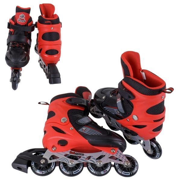 Ролики детские четырехколесные Best Roller с подсветкой размер S 30-33 красные Уценка 3-2543 фото