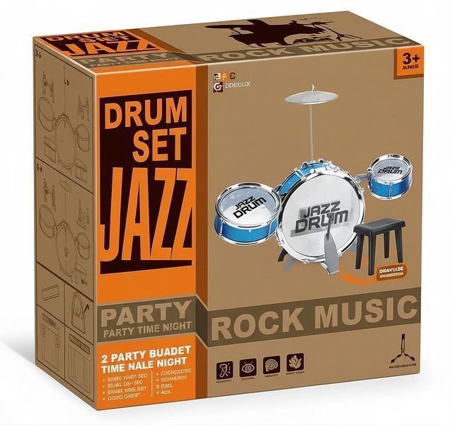 Дитяча барабанна установка зі стільчиком Jazz Drum Set Червоний 32527 фото