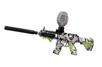 Детский игрушечный автомат на аккумуляторе M 416 Орбиган стреляет орбизами Серый с зеленым 40292 фото