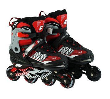 Ролики дитячі чотириколісні PU колеса розмір 38-41 см Eliti Червоно-Чорні 39189 фото