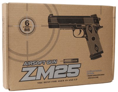 Пістолет на кульках металевий ZM 25 10770 фото