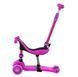 Трехколесный самокат со светящимися колесами и родительской ручкой Best Scooter Розовый Вид 2 26011 фото 5