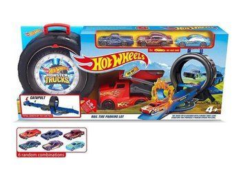 Детский скоростной трек Хот Вилс Hot Wheels Трюки в шине 3 машинки Красный 41005 фото