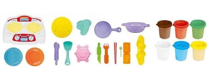 Набор Плей До Тесто для лепки Play Doh 6 цветов с Кухонной плитой 32693 фото