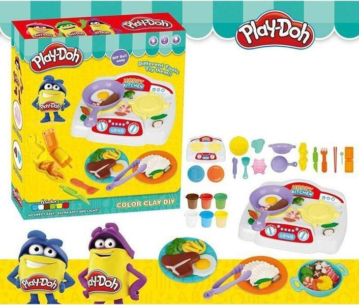 Набор Плей До Тесто для лепки Play Doh 6 цветов с Кухонной плитой 32693 фото