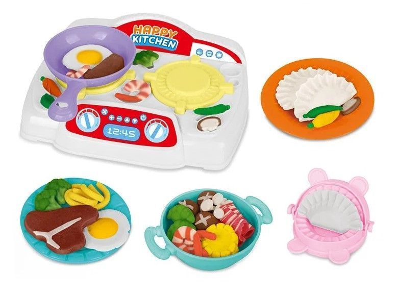 Набор Плей До Тесто для лепки Play Doh 6 цветов с Кухонной плитой 32693 фото