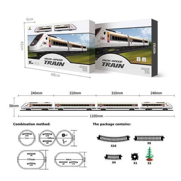 Дитяча залізниця зі звуком і підсвічуванням High-Speed Train Коричневий 38456 фото