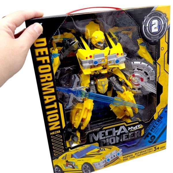 Робот Трансформер Бамблбі Автобот Bumblebee Robot Autobot зі зброєю Висота 25 см 44569 фото