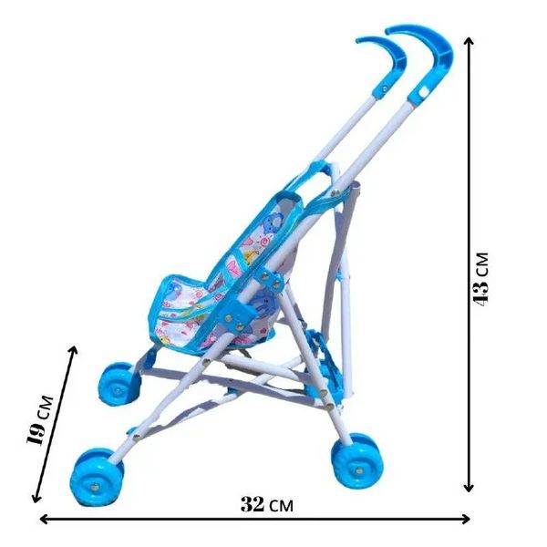 Дитяча коляска для ляльок Блакитна 23558 фото