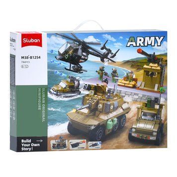 Военный Конструктор Военная база с техникой и фигурками Sluban Army 744 детали 43466 фото