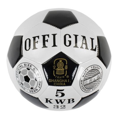 Футбольний м'яч 5 розмір PVC 300-320 грам Білий із чорним 28894 фото